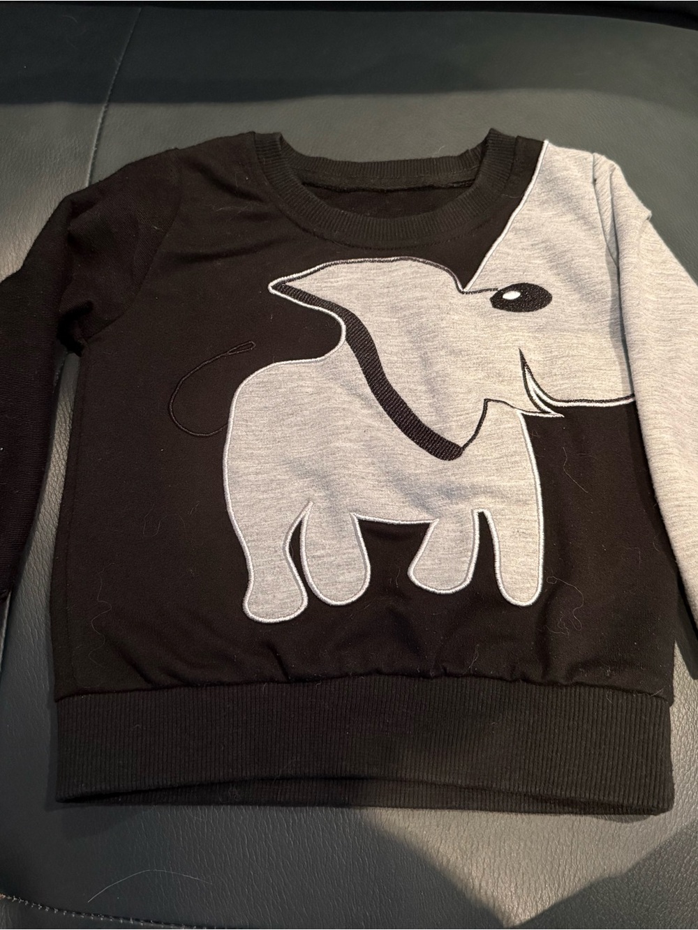 2T Black & Gray Elephant Graphic Sweatshirt